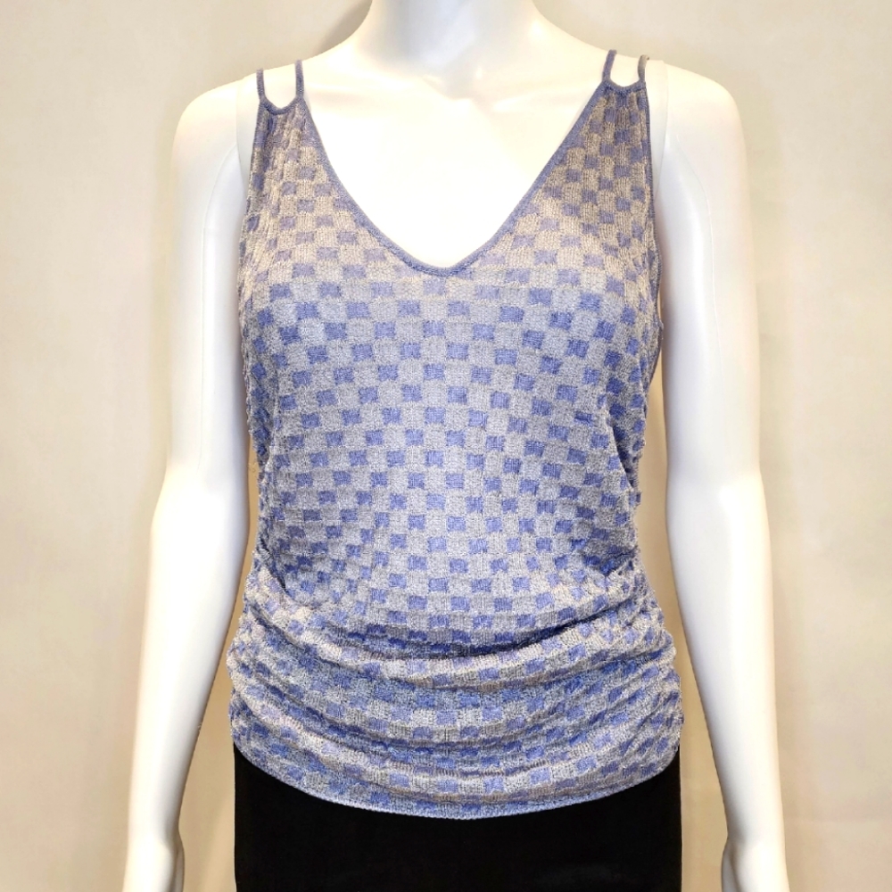 ARMANI COLLEZIONI Flowy Knit Top Tunic Purple Made in Italy US 6 EU 42. READ